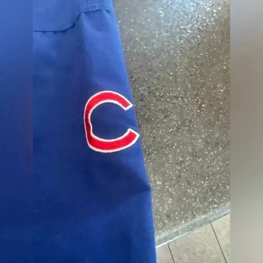 Vintage Y2K Nike MLB Chicago Cubs Blue Pullover Center Swoosh Jacket Sz XL - Picture 10 of 14